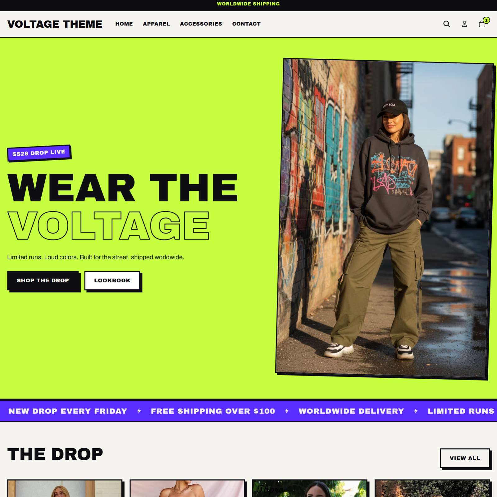 voltage streetwear shopify theme